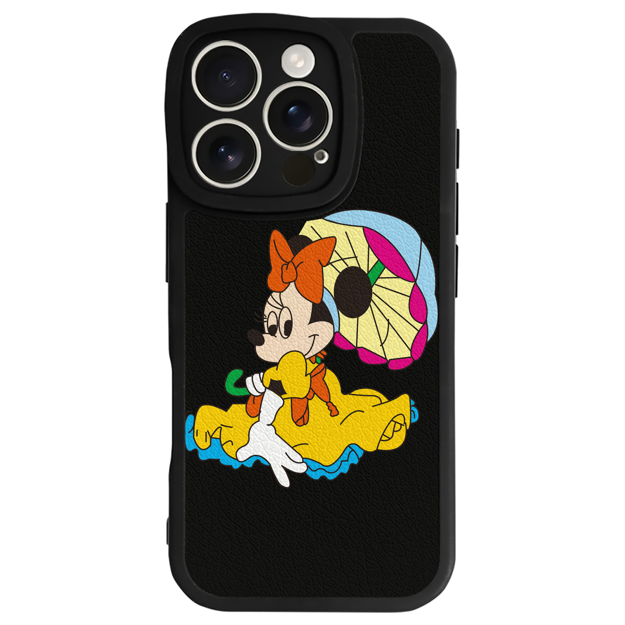 （画像用） ミッキーマウス Mickey Mouse 【iPhone 16シリーズ対応】シリコンスマホケース（レザー調） 材質：シリコン